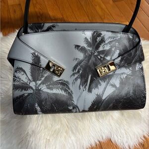Salvatore Ferragamo Hug Bag Palm Tree Tropical Print Brand New